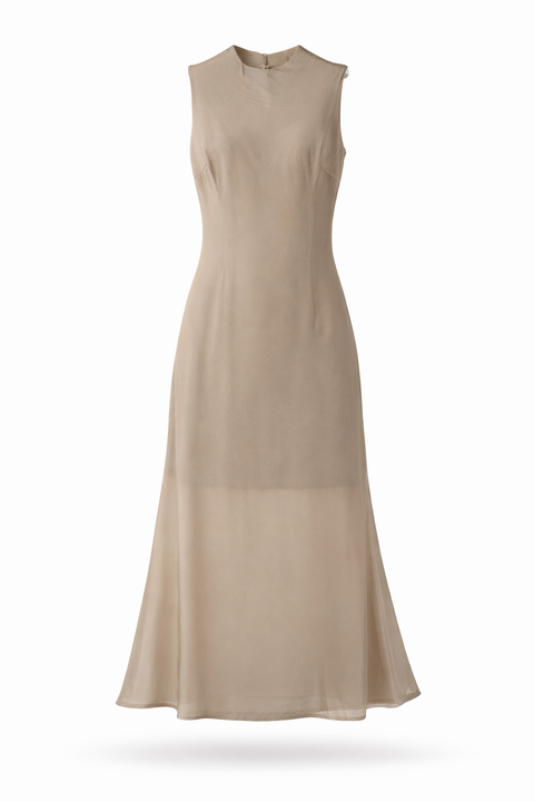 LUNARA sukienka maxi Beige