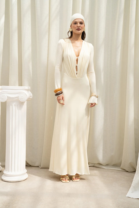 Awen long dress zółta