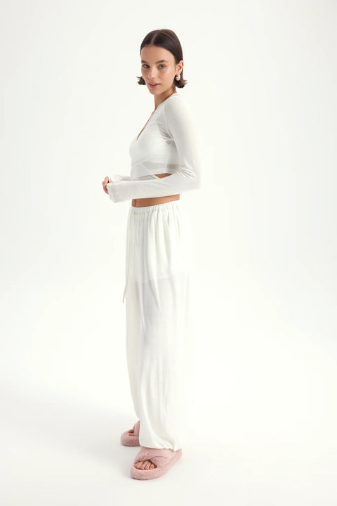 Zestaw Vena Tie Crop white