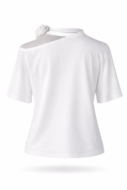 T-shirt ROSE Off Shoulder White