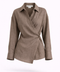 Koszula oversize Yovena z detalem guzików brown
