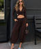 Zestaw Vena Tie Crop brown
