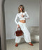 Zestaw Vena Tie Crop white