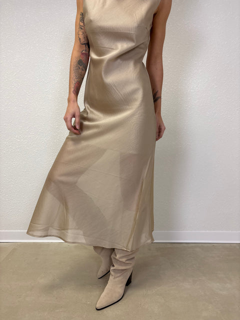 LUNARA sukienka maxi Beige