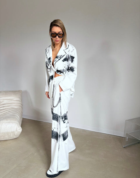 Marynarka Abstract White