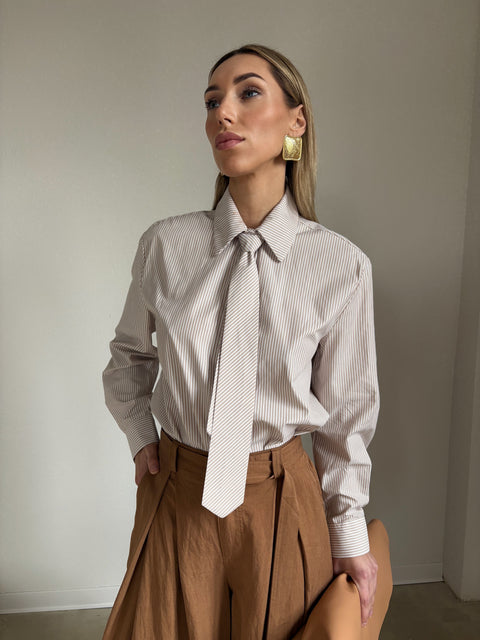 MILANO koszula Beige Stripe