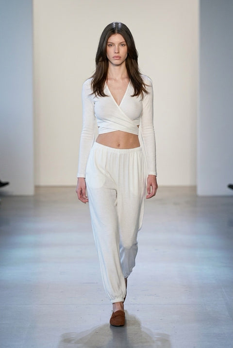 Zestaw Vena Tie Crop white