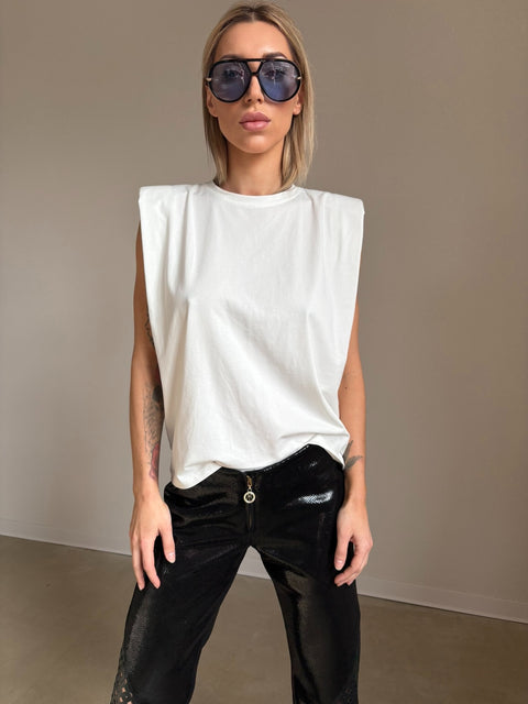 T-shirt NOIR Shoulder White