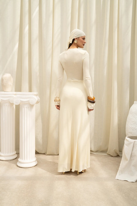 Awen long dress zółta