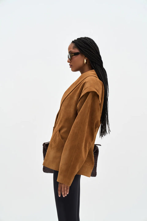 Bronte Shoulder Detailed Blazer Camel