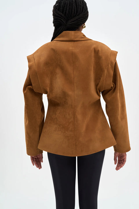 Bronte Shoulder Detailed Blazer Camel