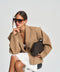 Bronte Shoulder Detailed Blazer beż