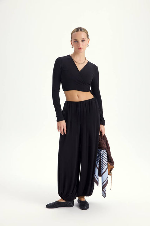 Zestaw Vena Tie Crop black