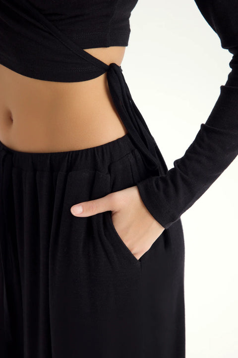 Zestaw Vena Tie Crop black